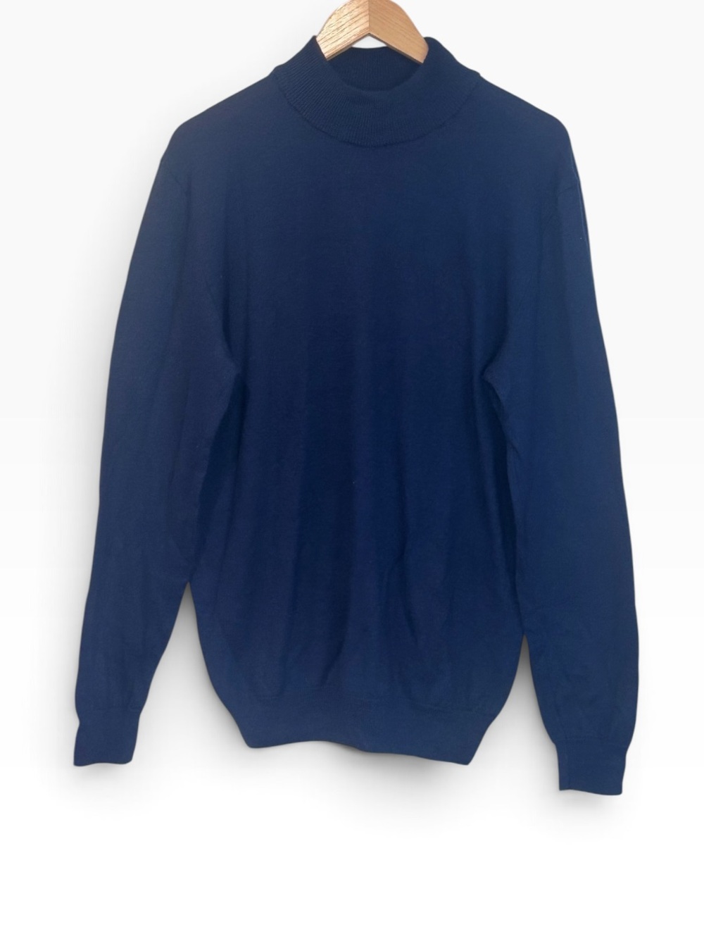 SVTR Merino Wool Blend Blue Turtleneck Mock Neck Sweater Women's Size XL